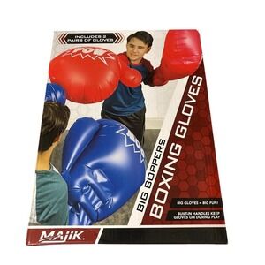 Majik Big Boppers Inflatable Boxing Gloves 2 Pairs Red Blue Kids Toy